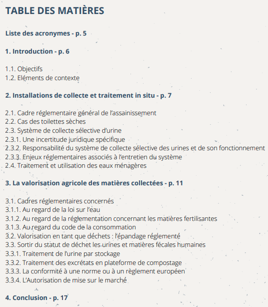 Table des matières