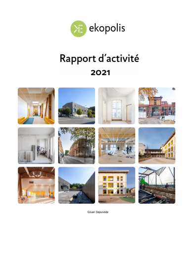 Couverture rapport d'activités 2021 Ekopolis